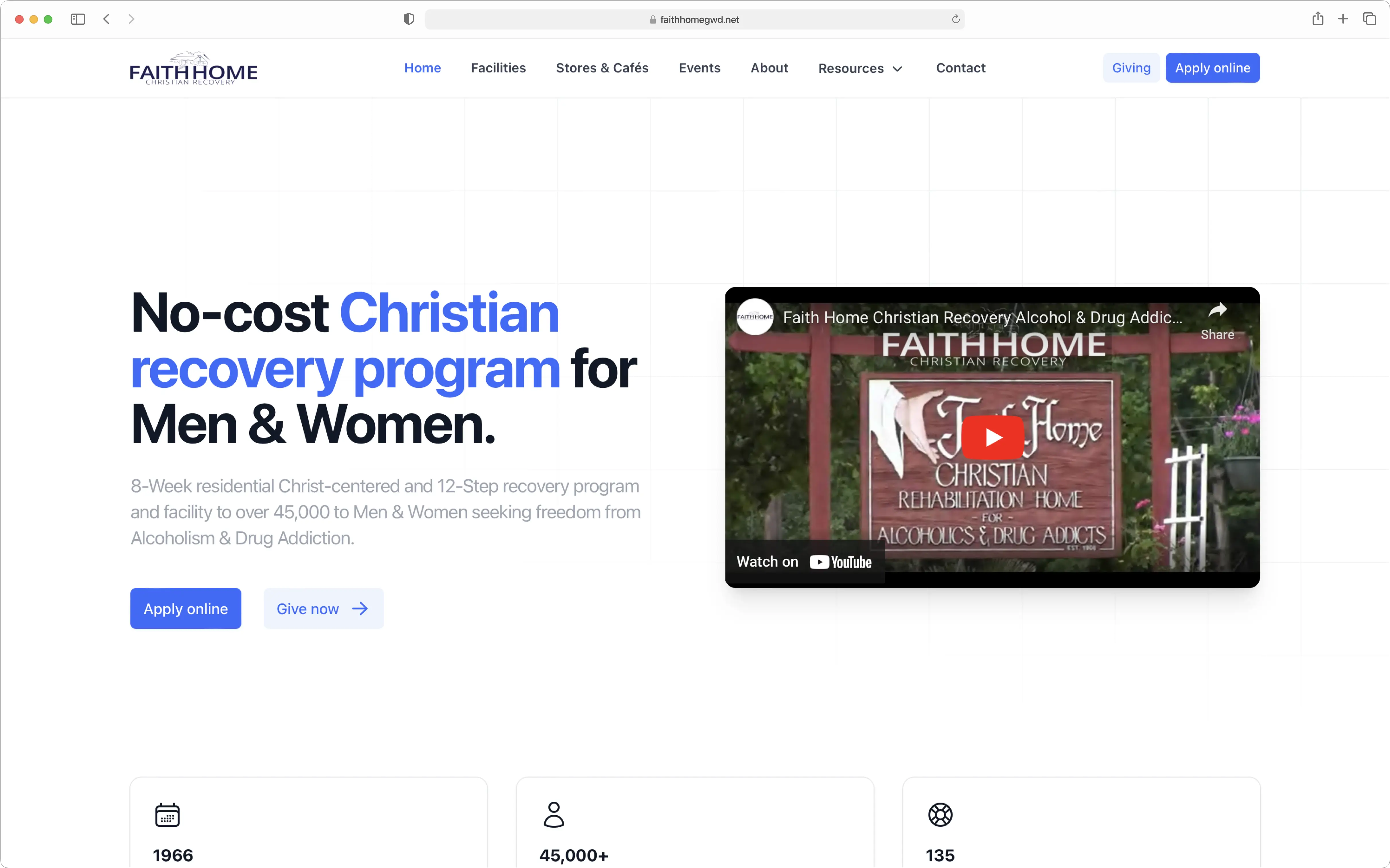 Faith Home landing page